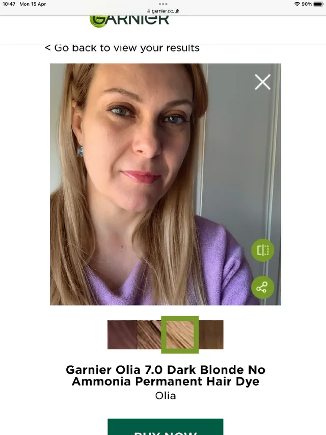 Exploring different shades on Garnier virtual try on
