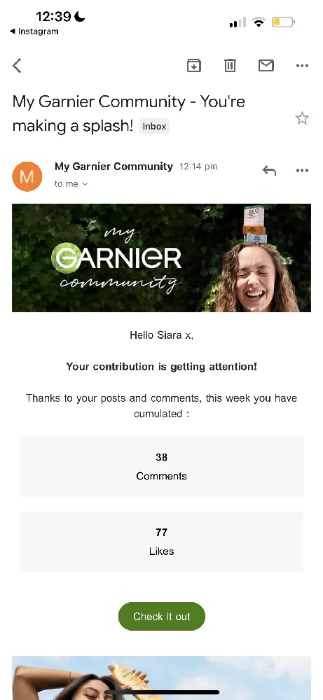 Thank you beautiful Garnier community 💚