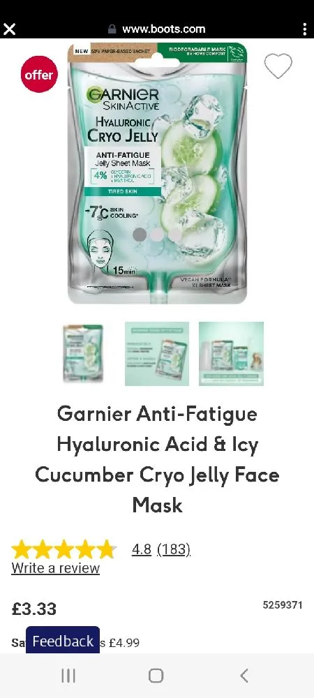 Fabulous offer on face masks at Boots. This little beauty is