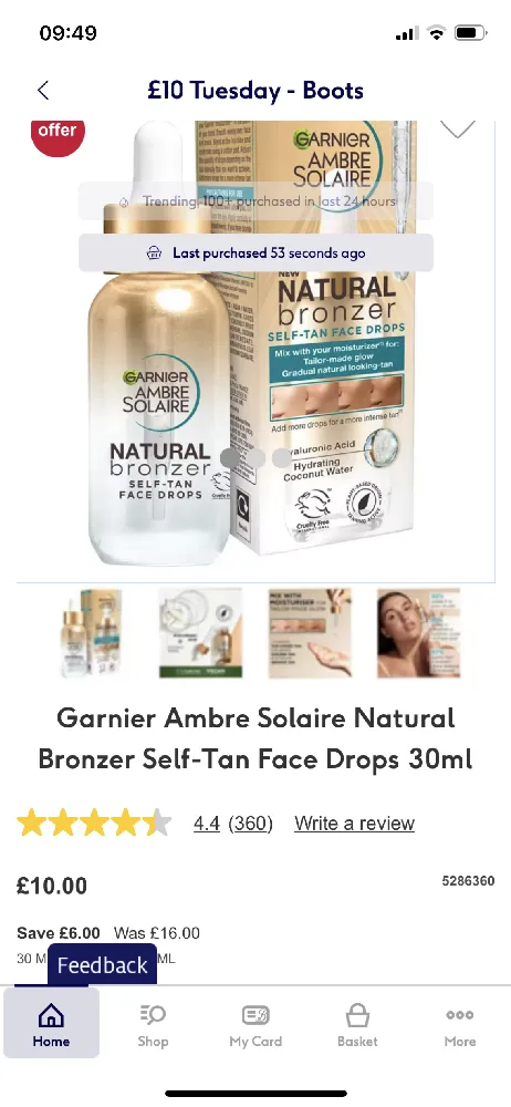 Boots have an offer on some Garnier products. Enjoy