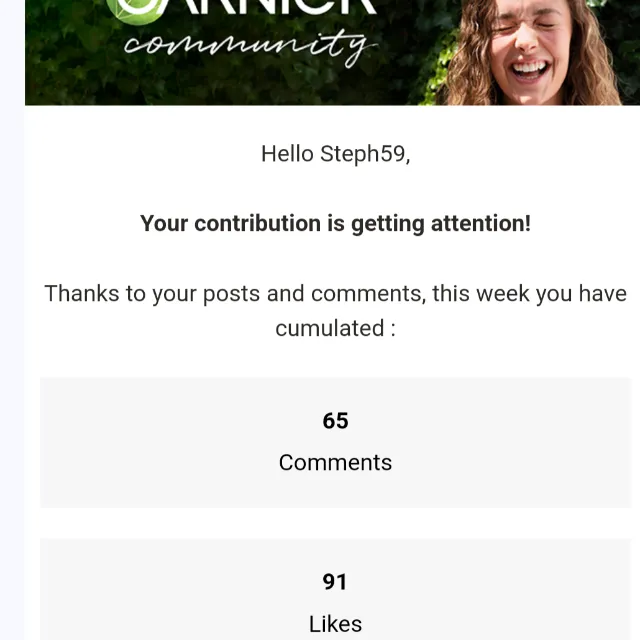 Thank you Garnier Community Team for my weekly update of my