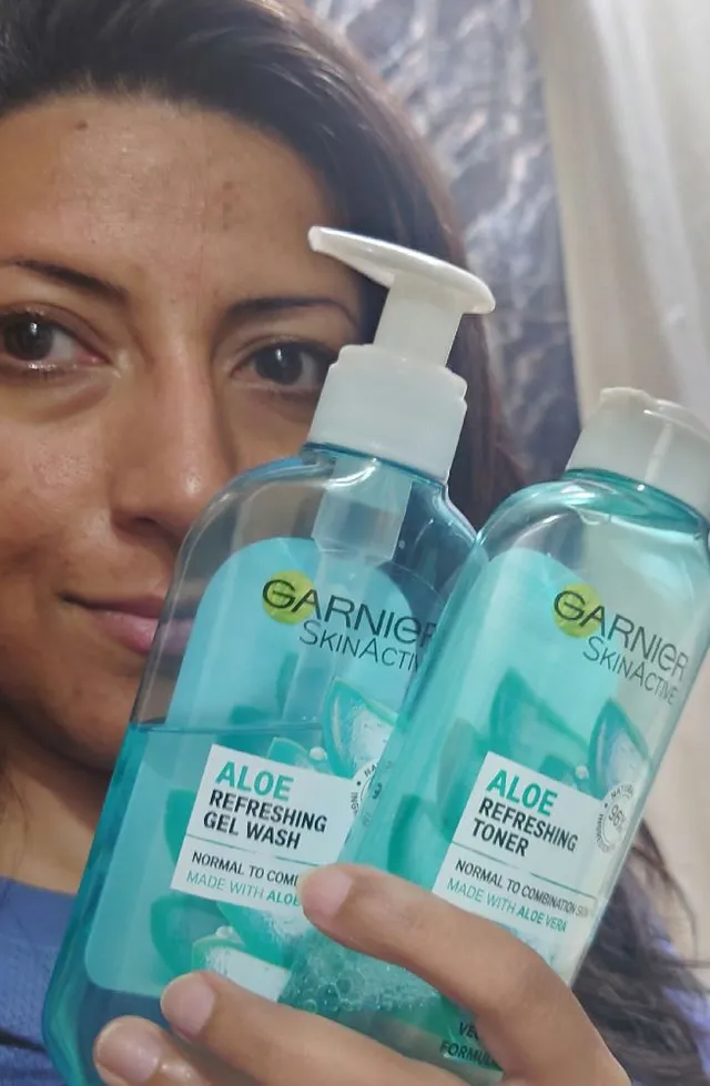 Fresh faced with my trusted Garnier Aloe Face wash and