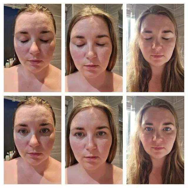Left pictures (night time routine) - after using the