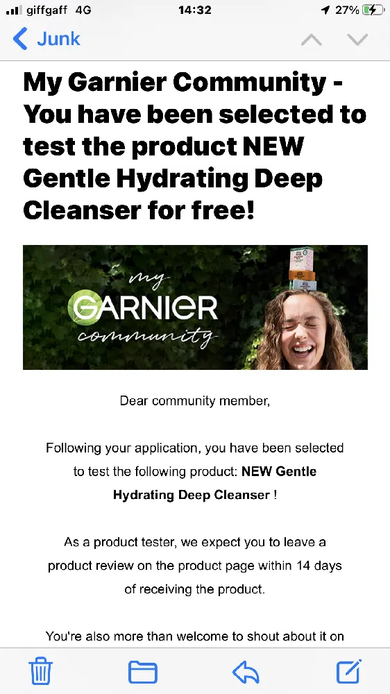 Thank you Garnier Community for selecting me to test and