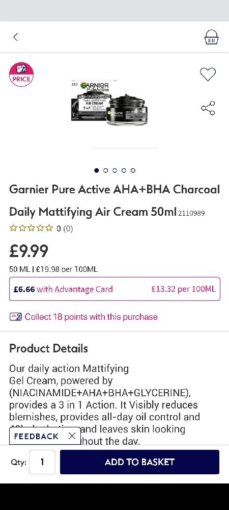 Good morning the charcoal air cream on offer at boots with