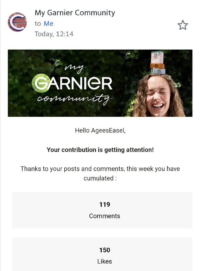 My contribution 💚 I love Garnier Community Thank you for
