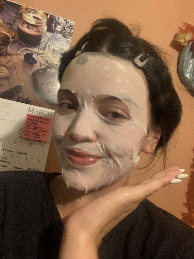 Mask night!  Woke up this morning with bouncy, firm skin