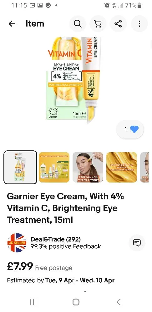 The vitamin c eye cream i think is at a great price.