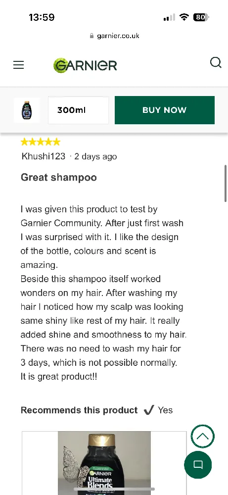 My first Product Review is live on Garnier website !!!😀