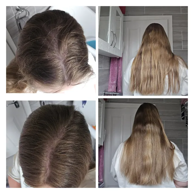 Top picture are before my hairs was washed and the bottom