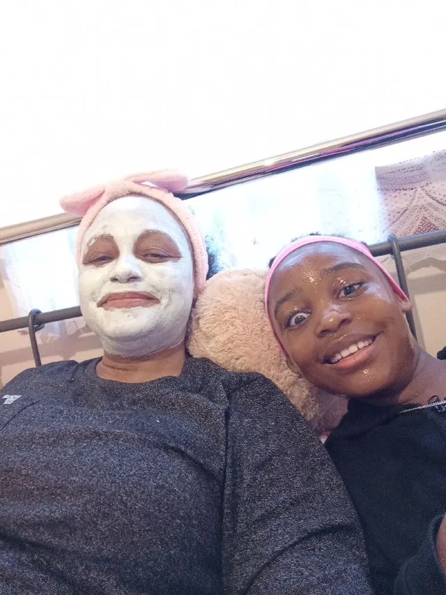 My granddaughter and I having a weekend mask day before I