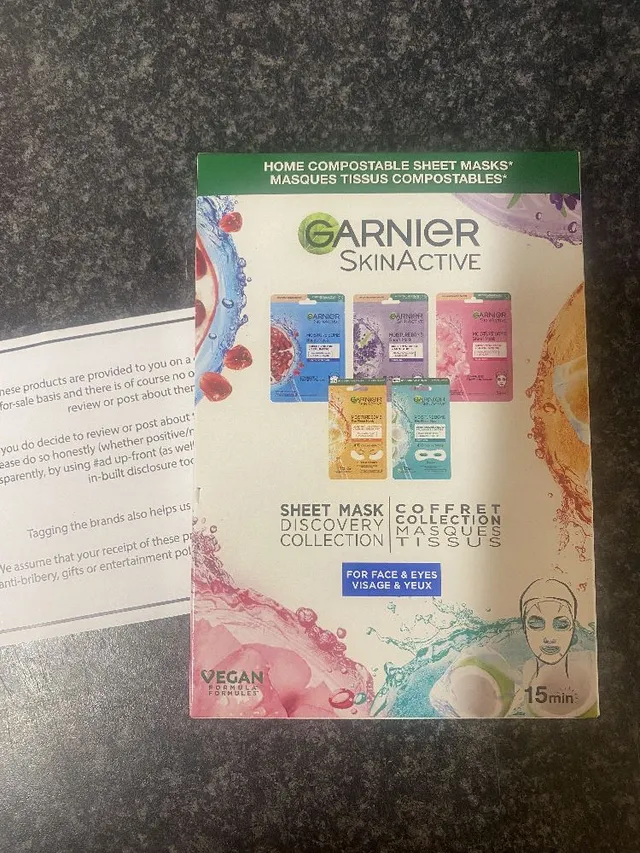 Received my free gift of sheet masks from Garnier today. I