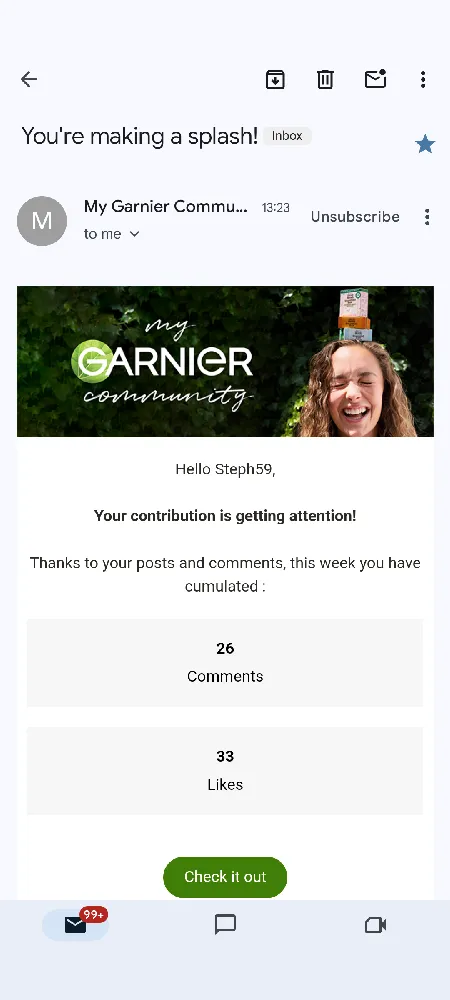 Thank you Garnier Community Team for my weekly update x