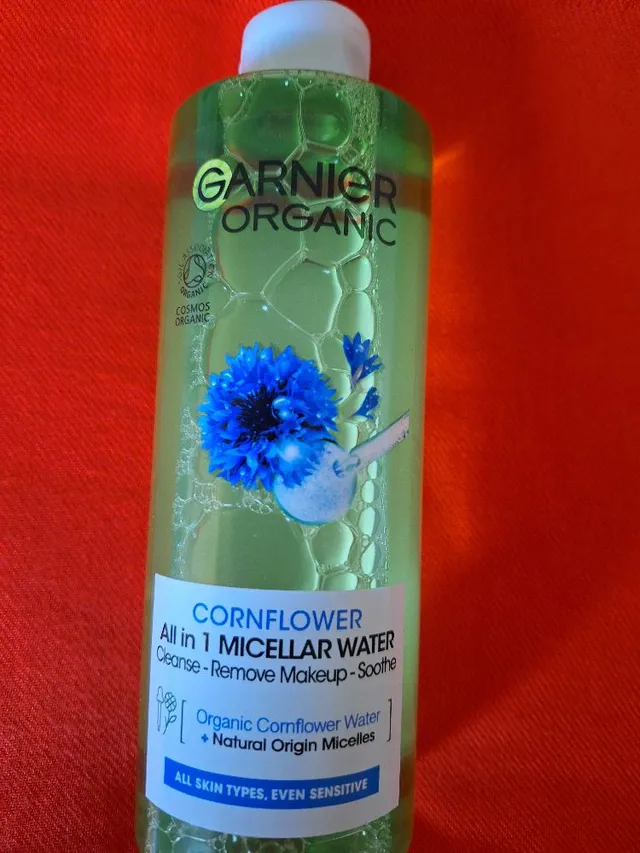 Organic Cornflower all-in-one micellar water. Great for all